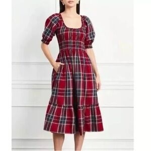 Hill House Louisa Nap Dress in Red Tartan